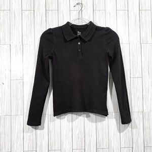Girls “Vintage Black” Collar Shirt